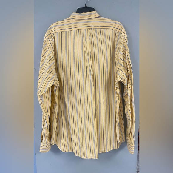 Polo Ralph Lauren Classic Fit Oxford Button Down Shirt Yellow Men 17 1/2 Strips - Picture 7 of 10
